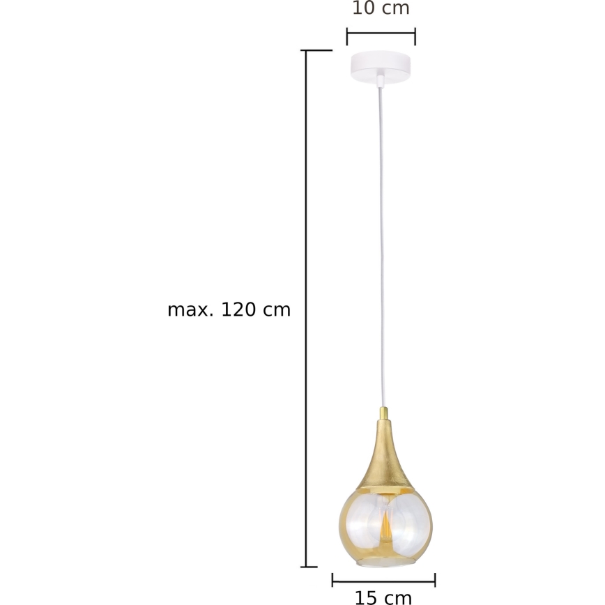Luster na lanku LACRIMA WHITE 1xE27/60W/230V