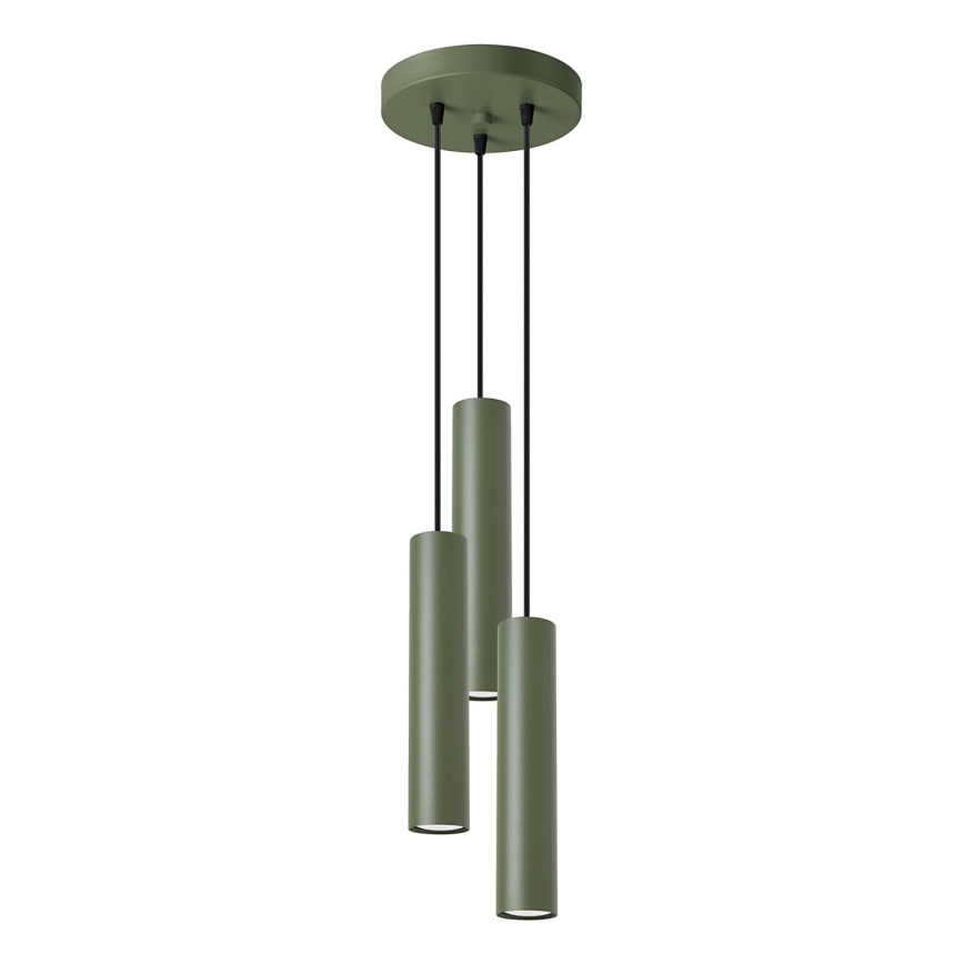 Luster na lanku LAGOS 3xGU10/10W/230V zelená