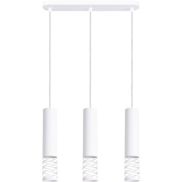Luster na lanku LAMI 3xGU10/10W/230V biela