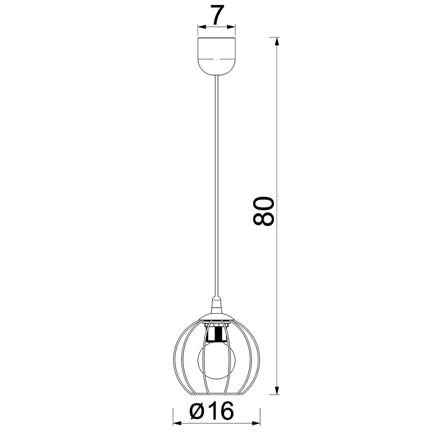 Luster na lanku LAPS 1xE27/15W/230W čierna