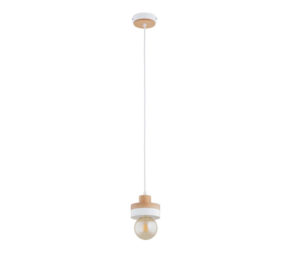 Luster na lanku LARSO 1xE27/15W/230V biela/béžová 61541