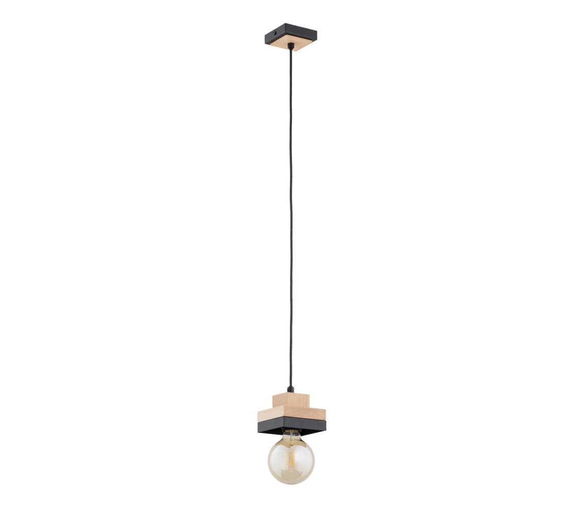 Luster na lanku LARSO 1xE27/15W/230V čierna/béžová 61540