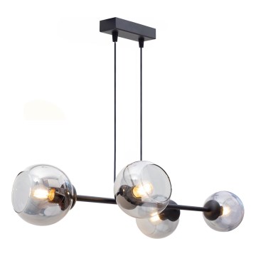Luster na lanku LATIL 4xE27/60W/230V čierna