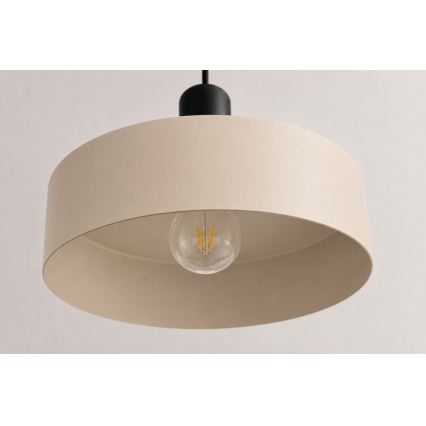 Luster na lanku LATTE 1xE27/60W/230V béžová/čierna