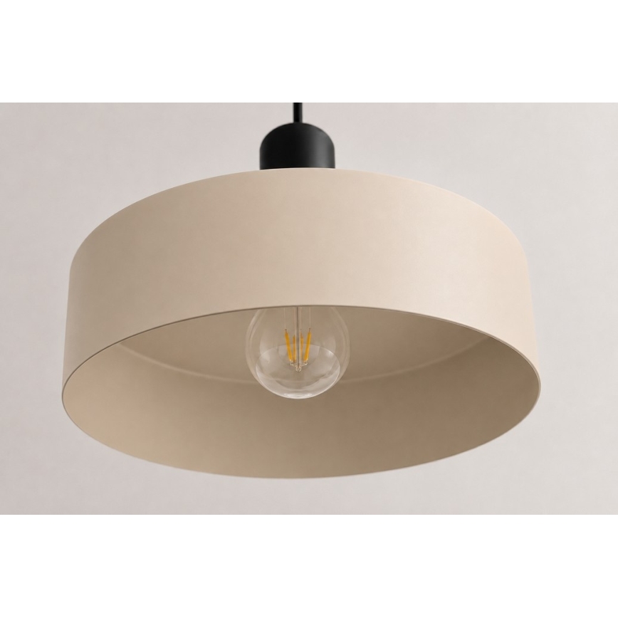 Luster na lanku LATTE 1xE27/60W/230V béžová/čierna