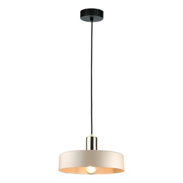 Luster na lanku LATTE 1xE27/60W/230V béžová/čierna/lesklý chróm