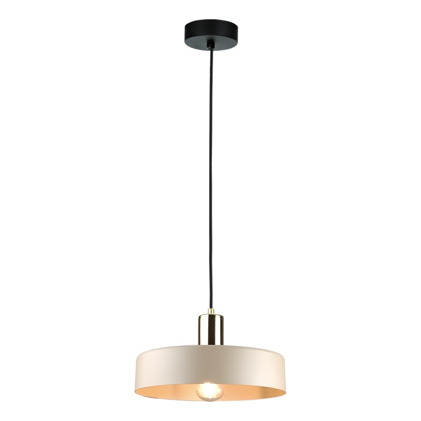 Luster na lanku LATTE 1xE27/60W/230V béžová/čierna/lesklý chróm