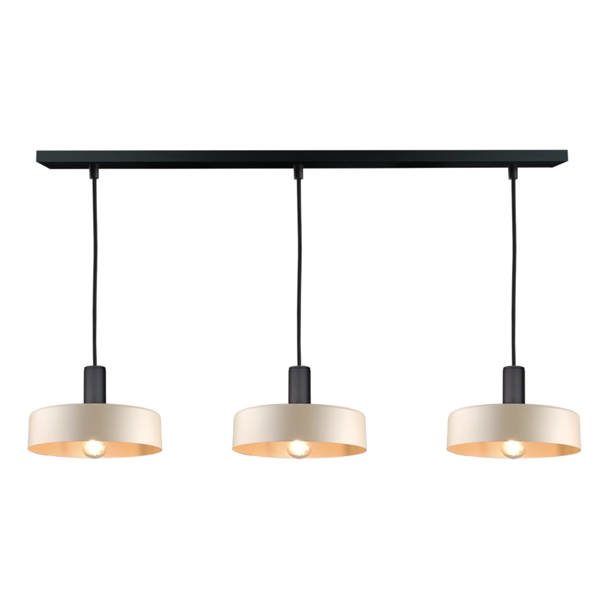 Luster na lanku LATTE 3xE27/60W/230V béžová/čierna