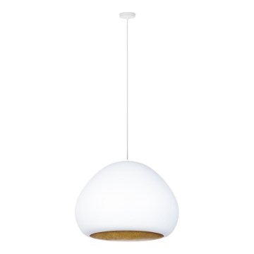 Luster na lanku LAVA 1xE27/15W/230V biela/zlatá