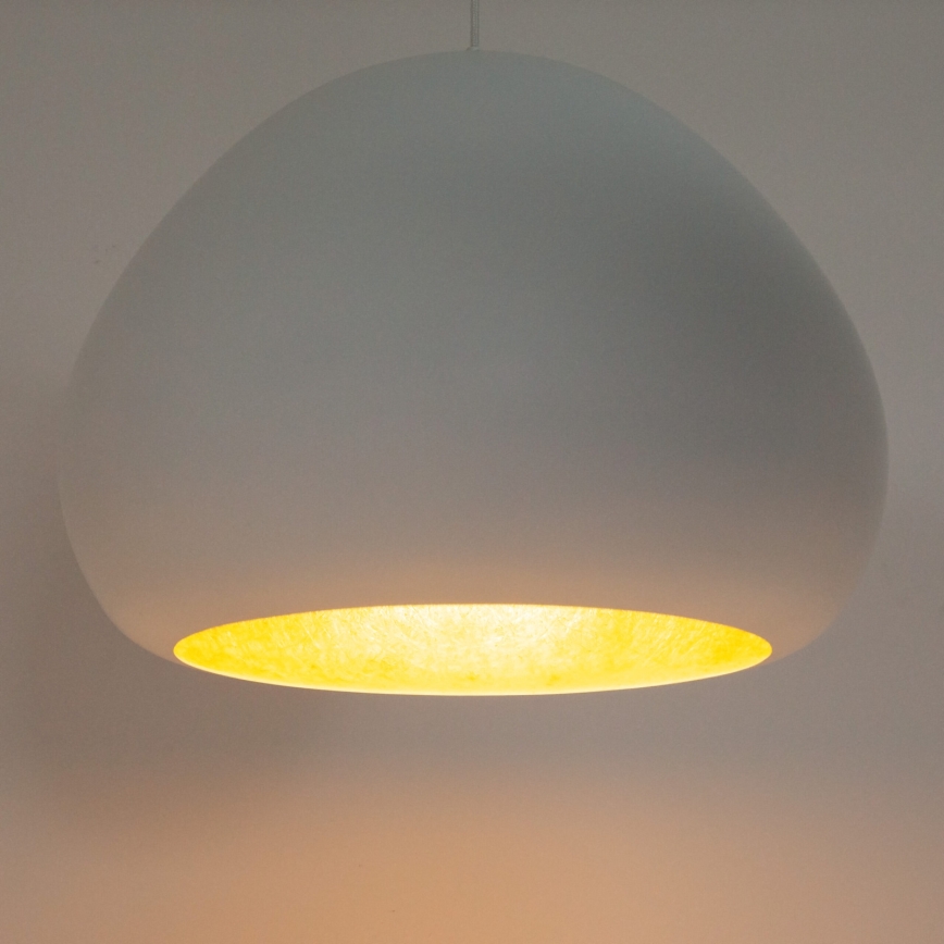 Luster na lanku LAVA 1xE27/15W/230V biela/zlatá