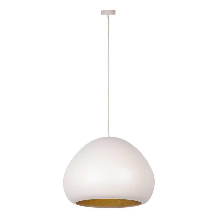 Luster na lanku LAVA 1xE27/15W/230V krémová/zlatá