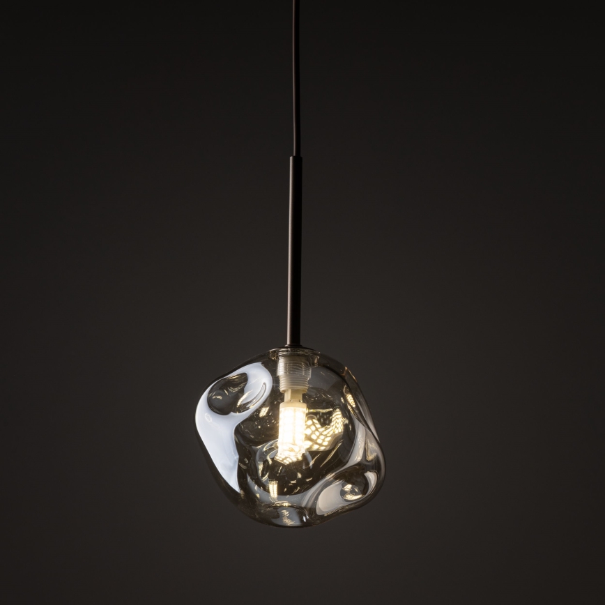 Luster na lanku LAVA 1xG9/8W/230V bronzová/dymová béžová