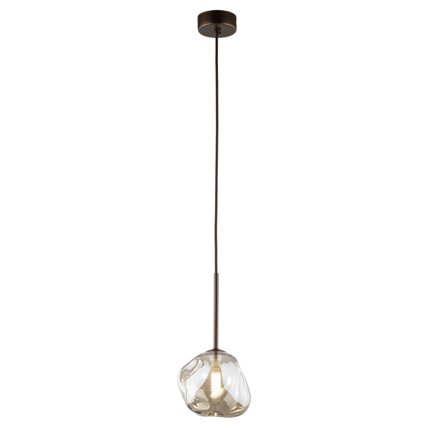 Luster na lanku LAVA 1xG9/8W/230V bronzová/dymová béžová