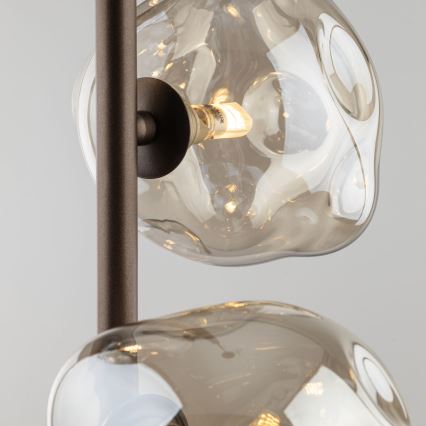 Luster na lanku LAVA 3xG9/8W/230V bronzový/dymovo-béžový