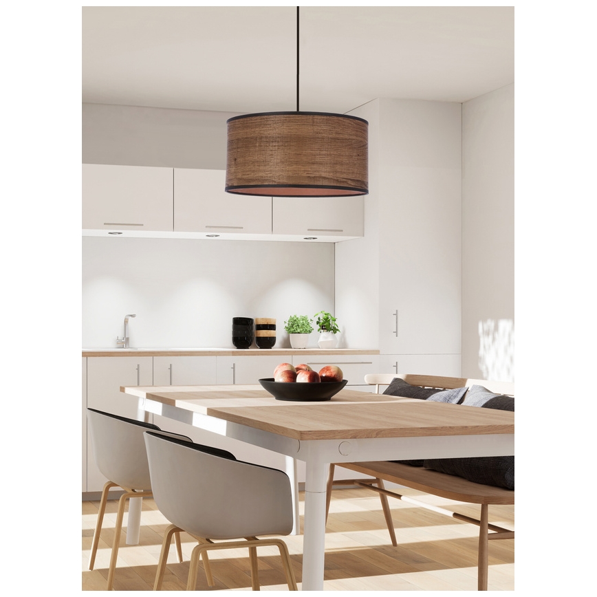 Luster na lanku LEGNO 1xE27/40W/230V pr. 30 cm hnedá