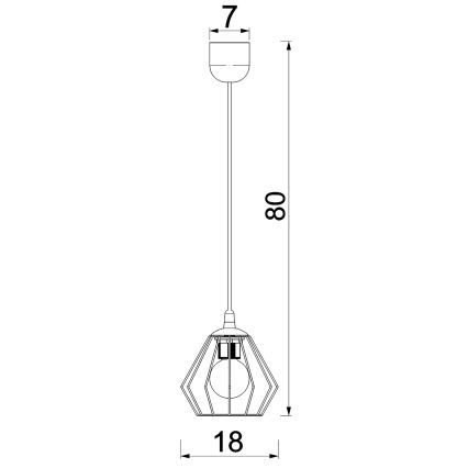 Luster na lanku LETI 1xE27/15W/230V čierna