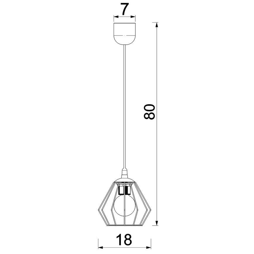 Luster na lanku LETI 1xE27/15W/230V čierna