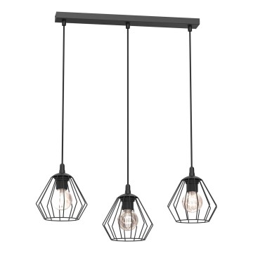 Luster na lanku LETI 3xE27/15W/230W čierna