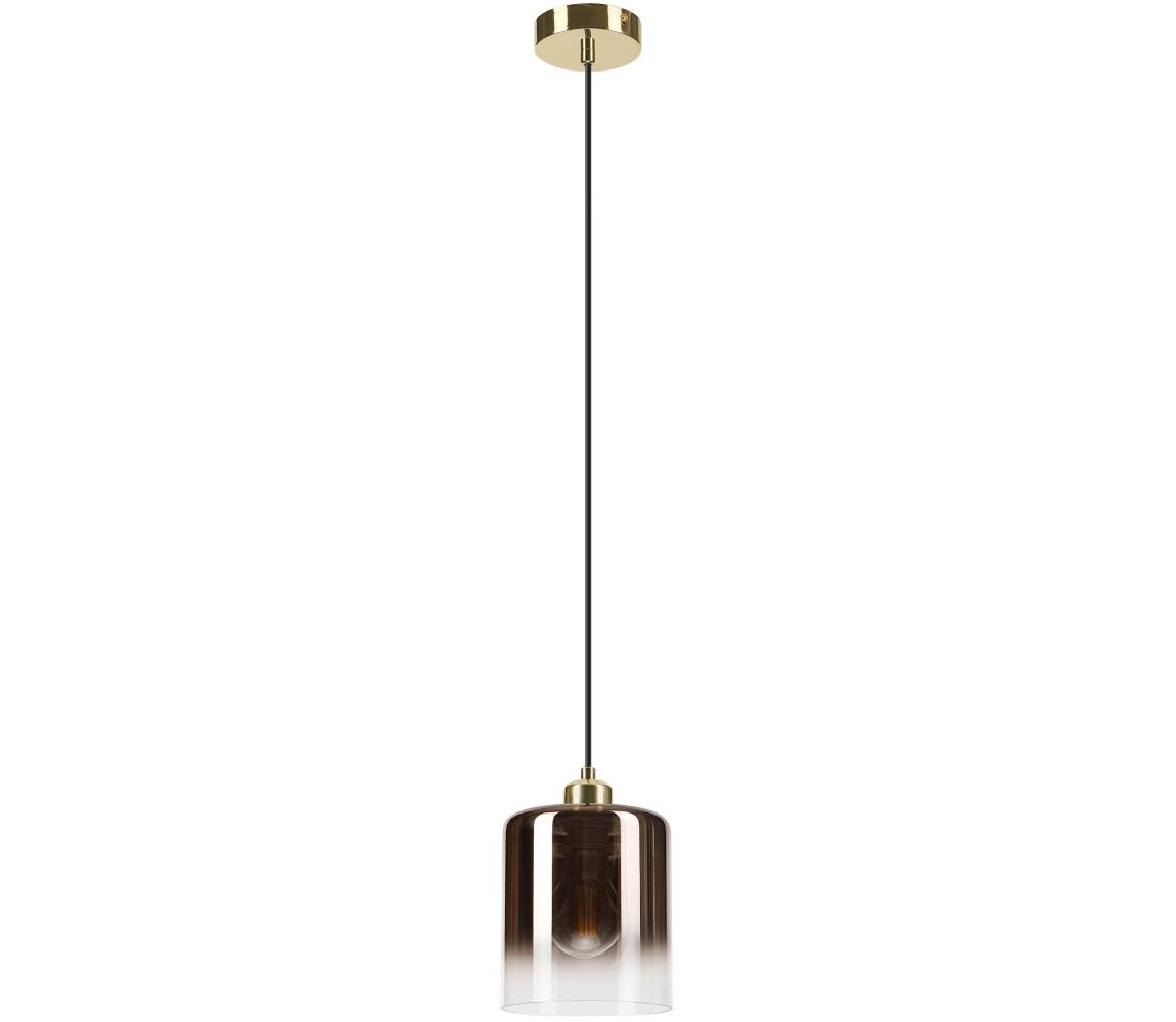Luster na lanku LIAH 1xE27/15W/230V zlatá/dymovo-hnedá LM-1.327/ZŁOTY