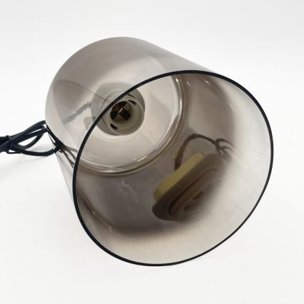 Luster na lanku LIAH 1xE27/15W/230V zlatá/dymovo-hnedá