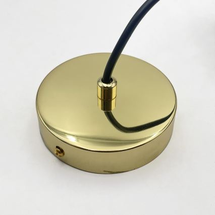 Luster na lanku LIAH 1xE27/15W/230V zlatá/dymovo-hnedá
