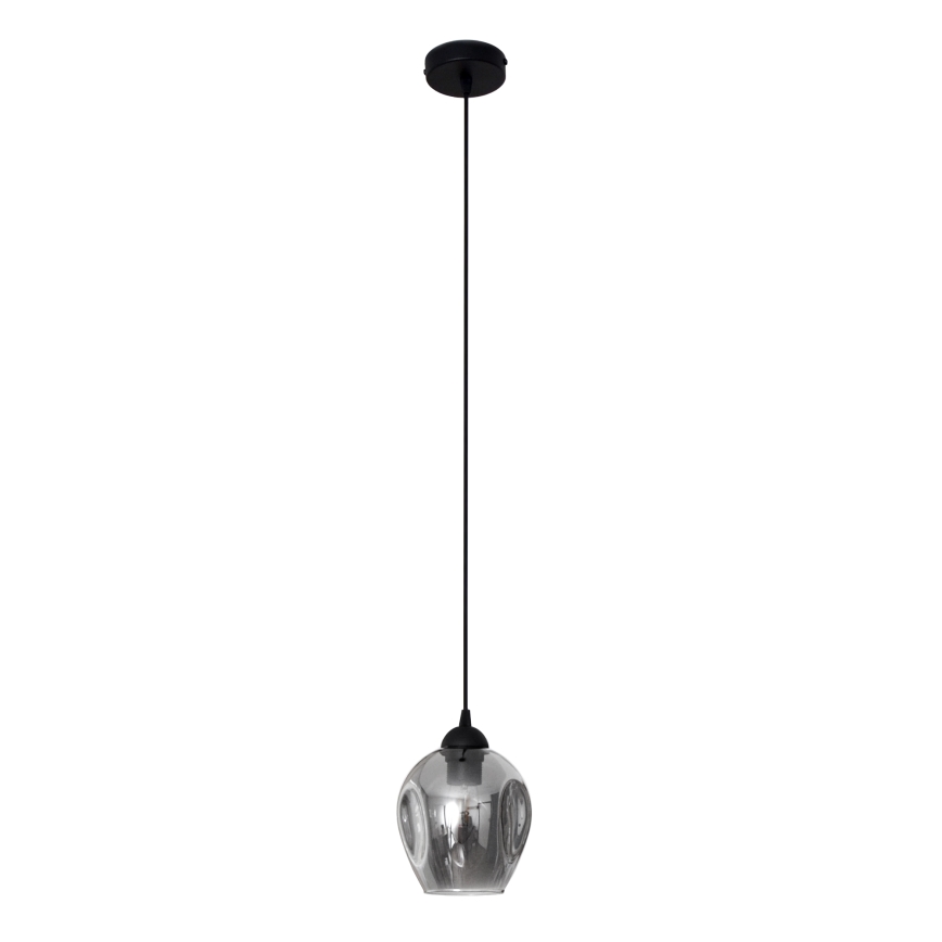 Luster na lanku LILI 1xE27/15W/230V čierna/šedá