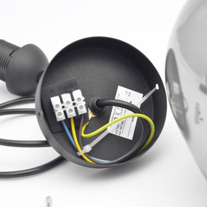 Luster na lanku LILI 1xE27/15W/230V čierna/šedá