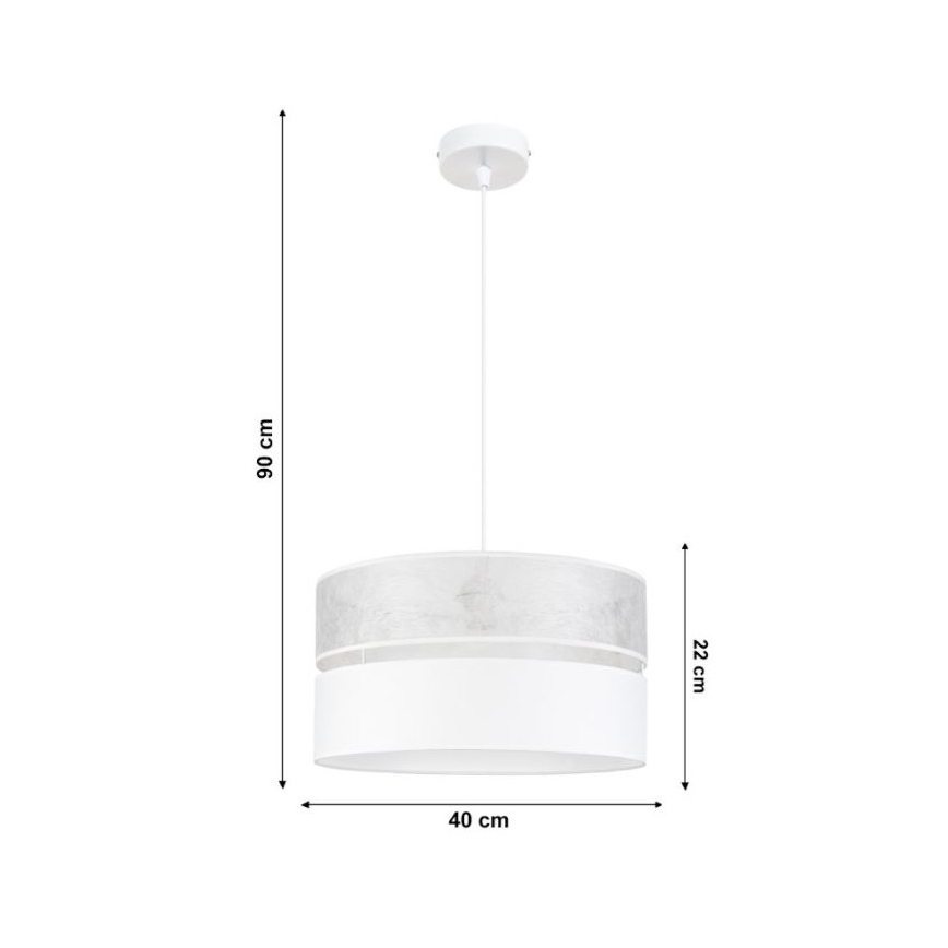Luster na lanku LIMA 1xE27/60W/230V biela