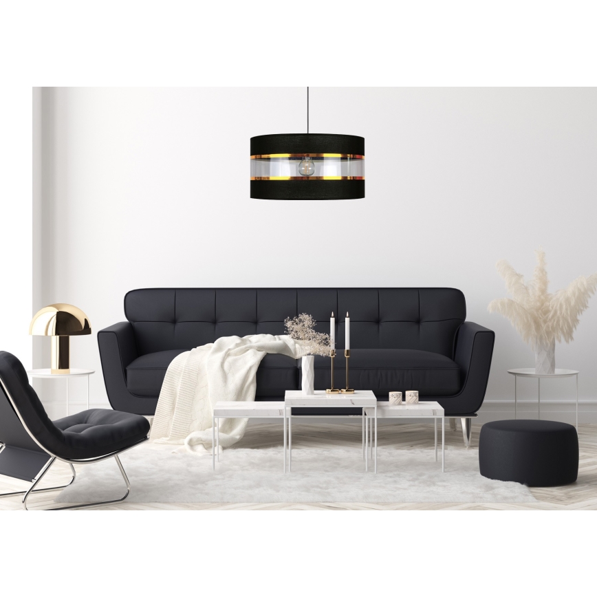 Luster na lanku LIND 1xE27/60W/230V čierna