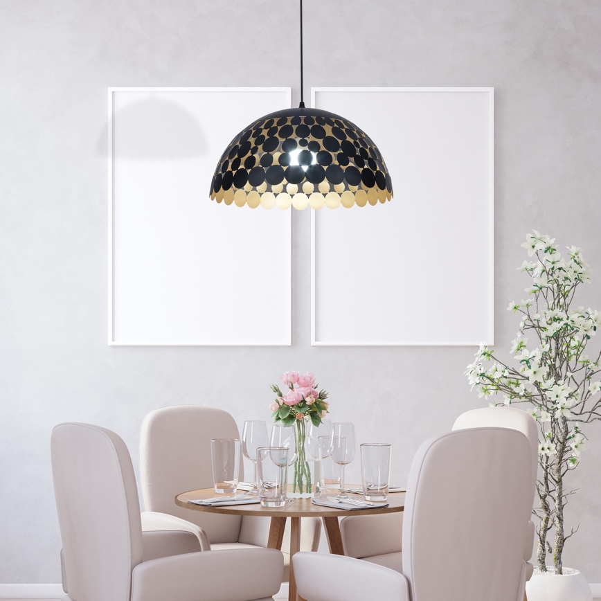 Luster na lanku LISA BLACK 1xE27/60W/230V