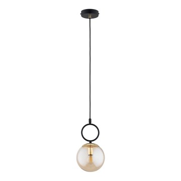 Luster na lanku LISTER 1xE14/10W/230V čierna/dymová béžová