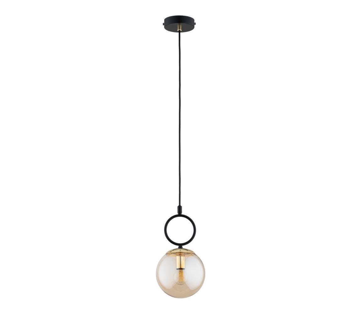 Luster na lanku LISTER 1xE14/10W/230V čierna/dymová béžová 61477