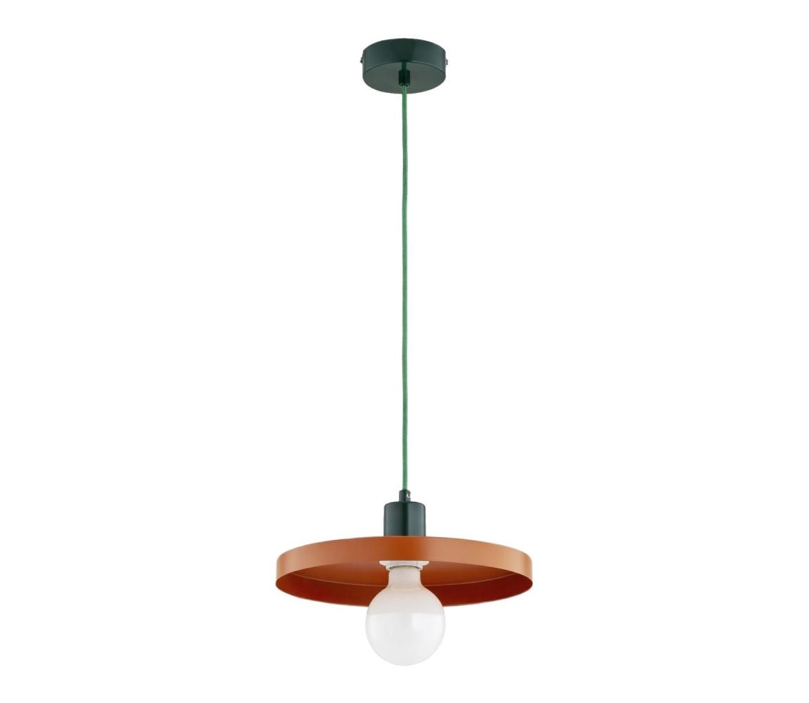 Luster na lanku LITO 1xE27/15W/230V medený/zelený 61538