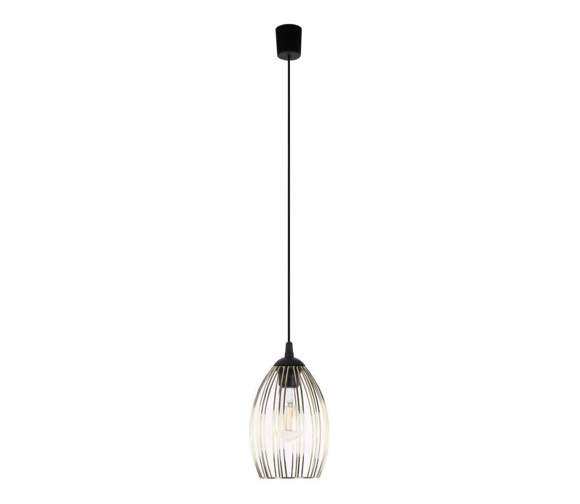 Luster na lanku LIZA 1xE27/15W/230V čierna/zlatá 6792