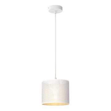 Luster na lanku LOFT SHADE 1xE27/60W/230V pr. 18 cm biela/zlatá