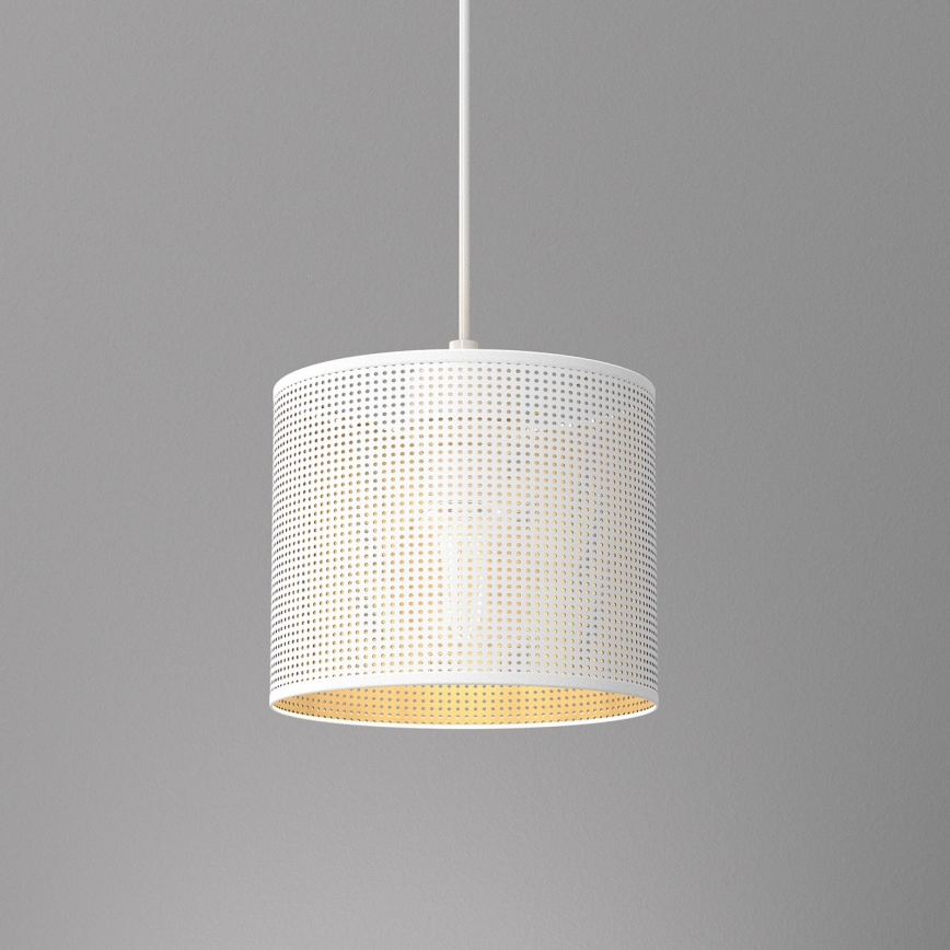 Luster na lanku LOFT SHADE 1xE27/60W/230V pr. 18 cm biela/zlatá