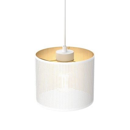 Luster na lanku LOFT SHADE 1xE27/60W/230V pr. 18 cm biela/zlatá