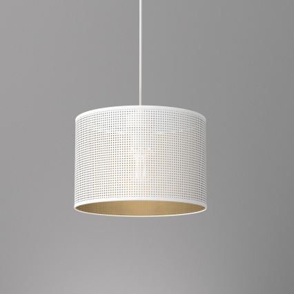 Luster na lanku LOFT SHADE 1xE27/60W/230V pr. 25 cm biela/zlatá