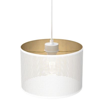 Luster na lanku LOFT SHADE 1xE27/60W/230V pr. 25 cm biela/zlatá