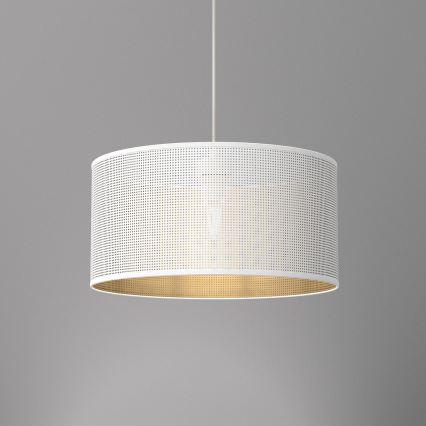 Luster na lanku LOFT SHADE 1xE27/60W/230V pr. 40 cm biela/zlatá
