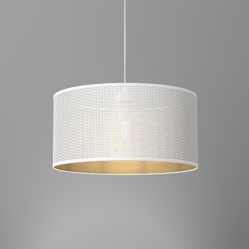 Luster na lanku LOFT SHADE 1xE27/60W/230V pr. 40 cm biela/zlatá