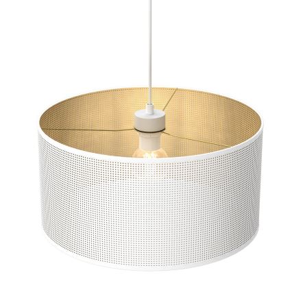 Luster na lanku LOFT SHADE 1xE27/60W/230V pr. 40 cm biela/zlatá