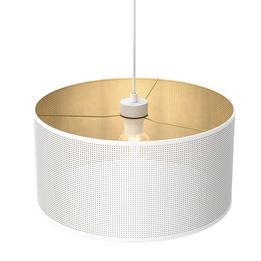 Luster na lanku LOFT SHADE 1xE27/60W/230V pr. 40 cm biela/zlatá
