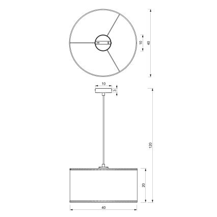 Luster na lanku LOFT SHADE 1xE27/60W/230V pr. 40 cm čierna