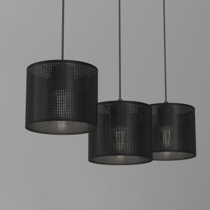 Luster na lanku LOFT SHADE 3xE27/60W/230V čierna