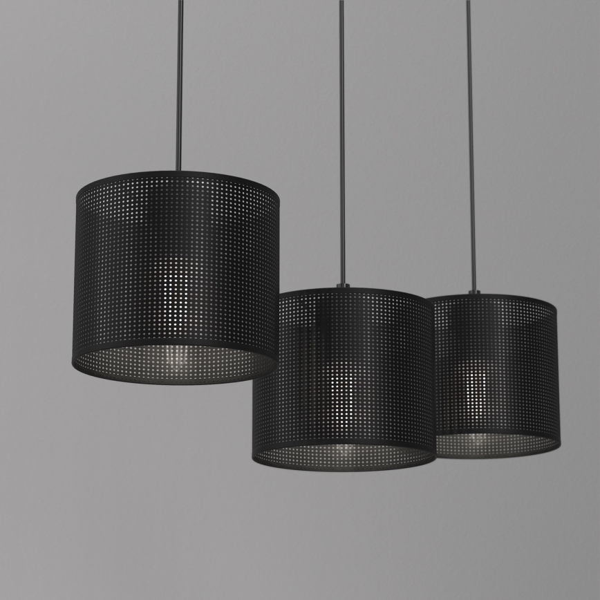 Luster na lanku LOFT SHADE 3xE27/60W/230V čierna