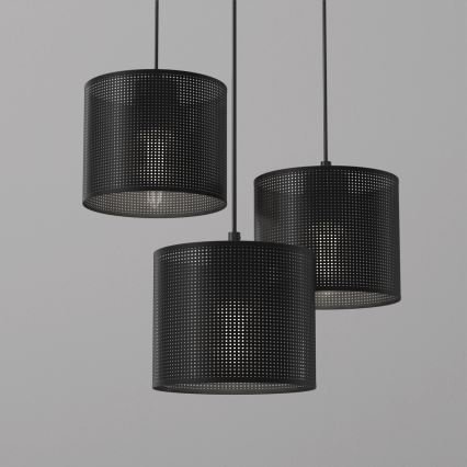Luster na lanku LOFT SHADE 3xE27/60W/230V čierna