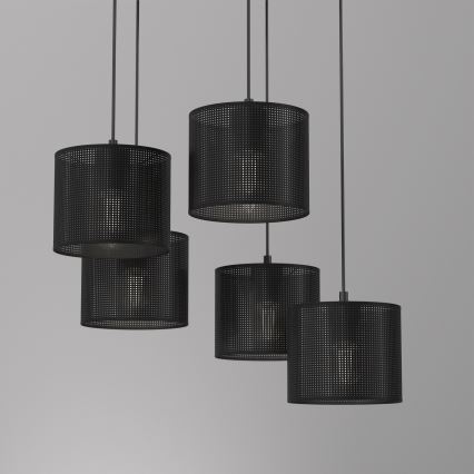 Luster na lanku LOFT SHADE 5xE27/60W/230V čierna