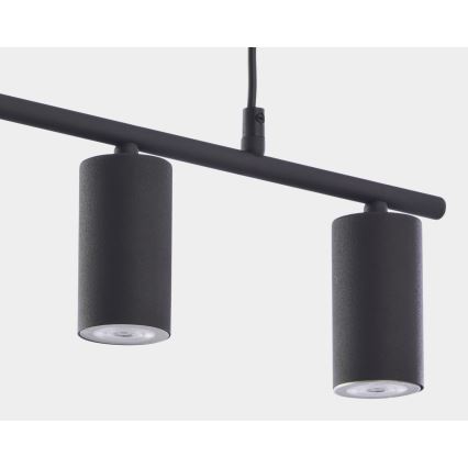 Luster na lanku LOGAN BLACK 4xGU10/10W/230V