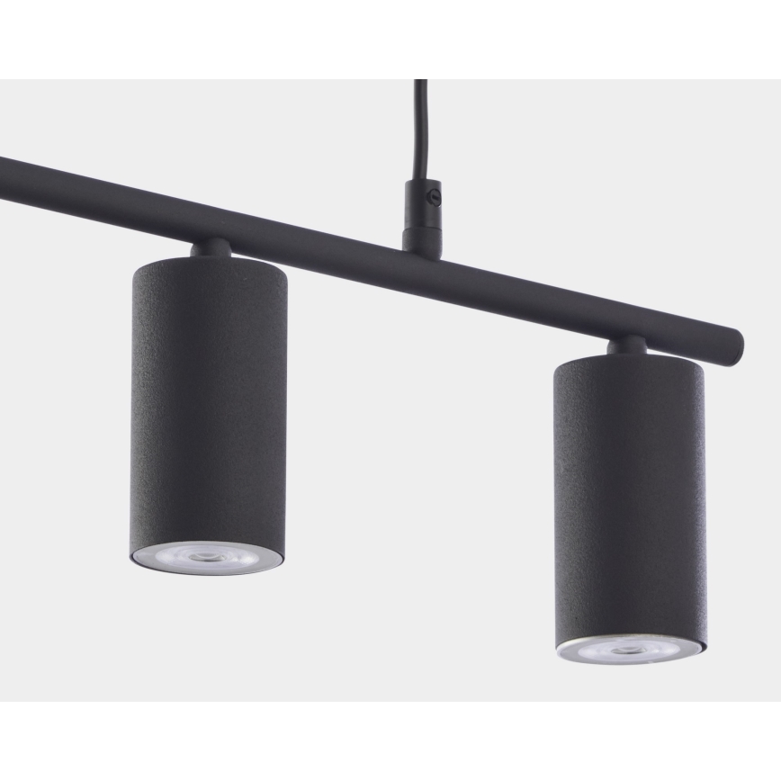 Luster na lanku LOGAN BLACK 4xGU10/10W/230V